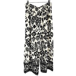 Boho Me Elastic Waist Wide Leg Casual Pants Ikat Print Size Medium